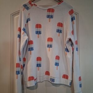 Brokedown Patriotic Popsicle Print Long Sleeve Sweatshirt